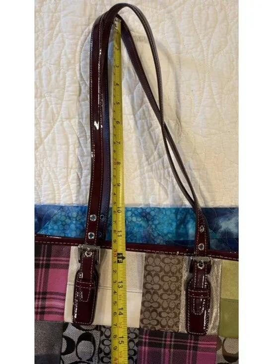 Vtg COACH Purse Legacy Rare Leather Limited Edition Patchwork Suede Tote 1437 - Picture 13 of 16